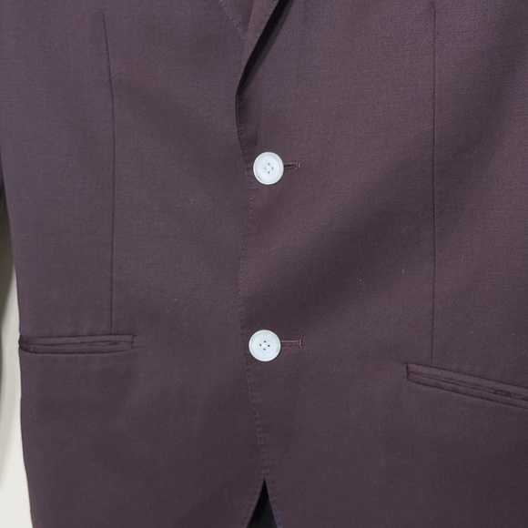 TOPMAN Suit Skinny sports jacket blazer Size US 38 Two Button color Berry - Picture 3 of 8